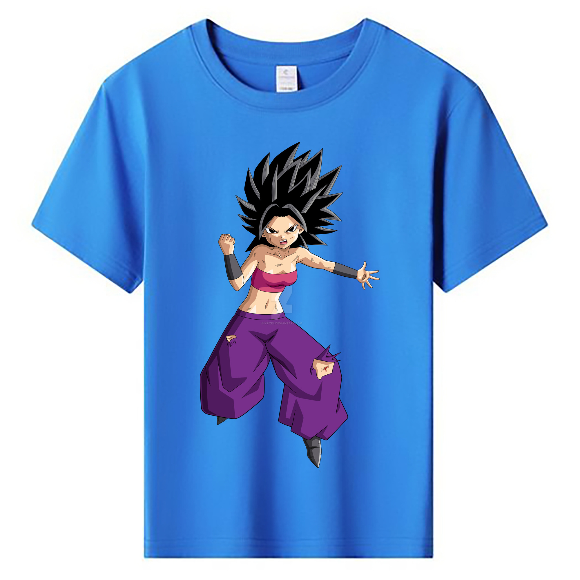 （画像用） ドラゴンボール カリフラ DRAGON BALL Caulifla 綿100％キッズTシャツ（フロントプリント）